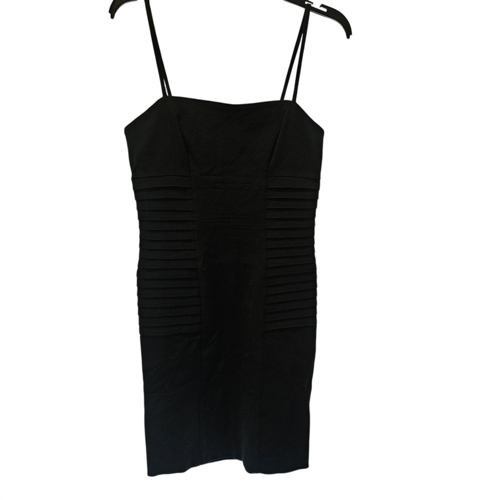Betsey Johnson 8 Black Bodycon Mini Dress Strappy Dress